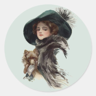 Sticker Rond Avec son chien