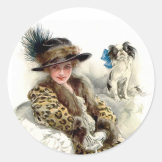 Sticker Rond Avec son chien 2