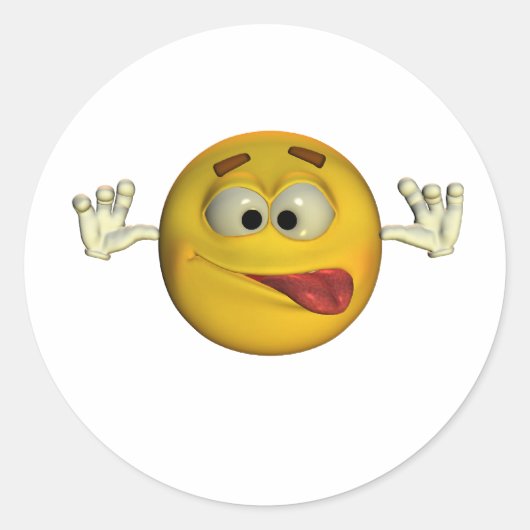 Sticker Rond avec Tonge Out 01 (Devant)