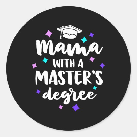 Sticker Rond Avec un Master Diplôme Cérémonie de Graduation Mam (Devant)