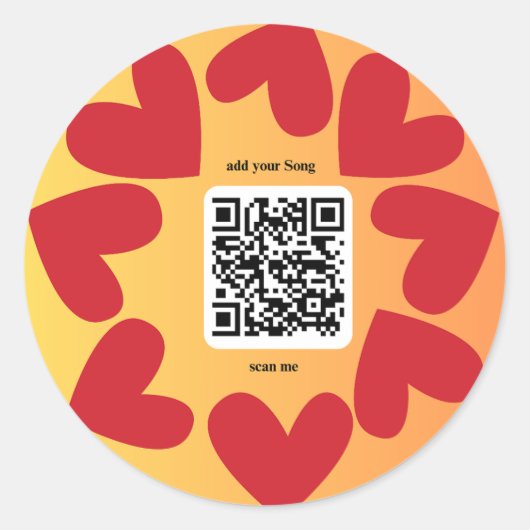 Sticker Rond Avec une chanson personnelle par code QR (Devant)