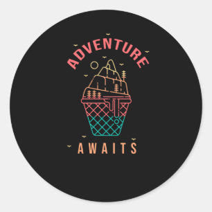 Sticker Rond Aventure Attend