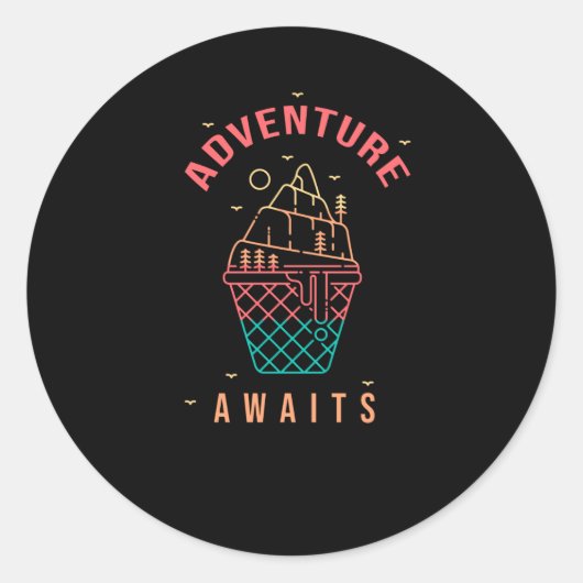 Sticker Rond Aventure Attend (Devant)