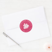 Sticker Rond Aventure Attend | Fuchsia et White Ship (Enveloppe)