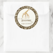 Sticker Rond Aventure Baby Boy Douche Aquarelle Giraffe Thème (Sac)