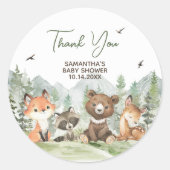 Sticker Rond Aventure Commencer le Baby shower des animaux des  (Devant)