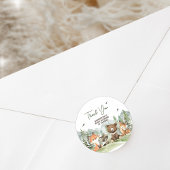 Sticker Rond Aventure Commencer le Baby shower des animaux des 