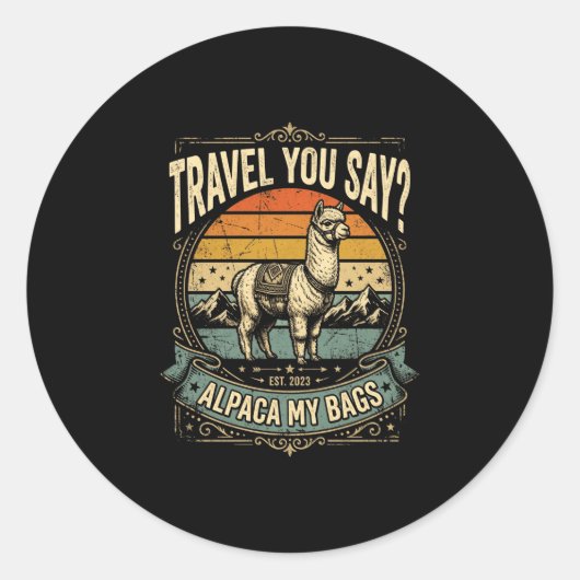 Sticker Rond Aventure dites-vous lama mes sacs performance (Devant)