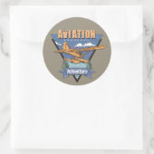 Sticker Rond Aventure hydravion (Sac)