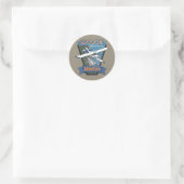 Sticker Rond Aventure hydravion (Sac)