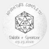 Sticker Rond Aventure RPG terminée | Dés Tabletop Classique (Devant)