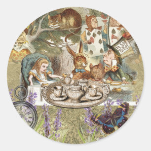 Sticker Rond Aventures d'Alice au pays des merveilles Thé à gog