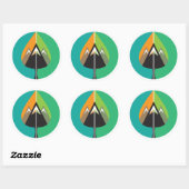 Sticker Rond aventures d'automne (Feuille)