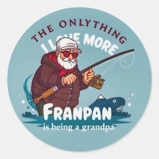 Sticker Rond Aventures de pêche avec grand-père (Devant)
