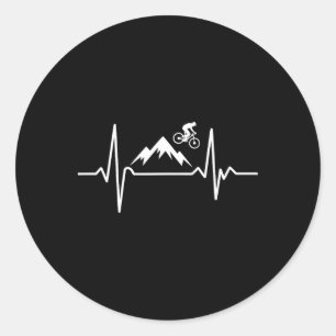 Sticker Rond Aventurier de VTT Rythme Cardiaque Ekg Pouls
