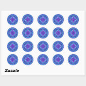 Sticker Rond AVERT ~ WOW JOLIE 3D! Aqua, Purple et White ~ (Feuille)
