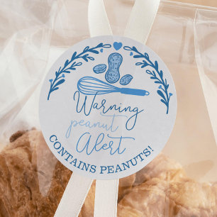 Sticker Rond Avertissement Alerte à l'arachide - Boulangerie Al