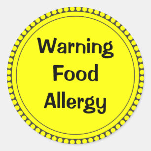Sticker Rond Avertissement Allergie alimentaire