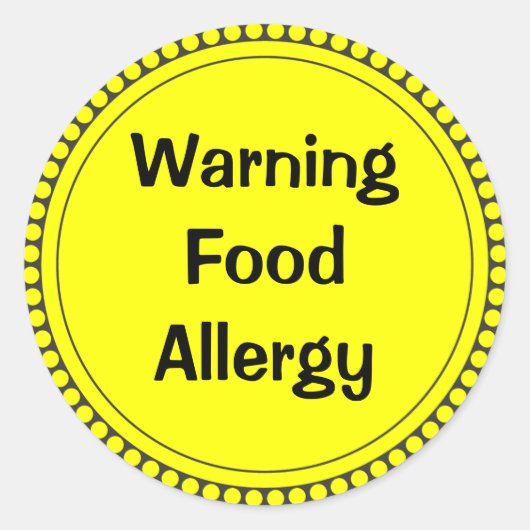 Sticker Rond Avertissement Allergie alimentaire (Devant)