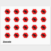 Sticker Rond Avertissement Chien Pooping (Feuille)
