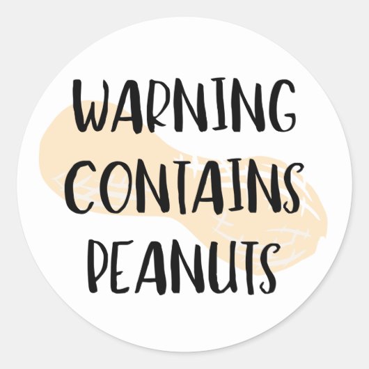 Sticker Rond Avertissement Contient des arachides Allergène Éti (Devant)