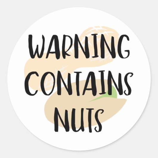 Sticker Rond Avertissement Contient des arachides et des noix d (Devant)