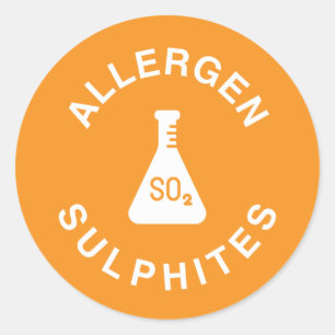 Sticker Rond Avertissement d'allergène aux sulfites