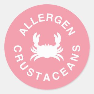 Sticker Rond Avertissement d'allergène crustacés