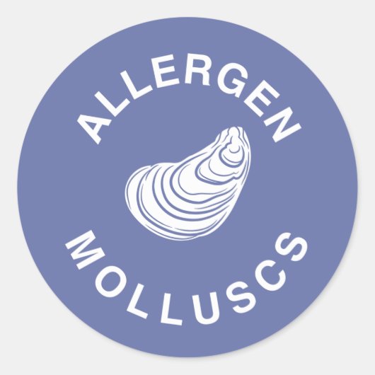 Sticker Rond Avertissement d'allergène de mollusques (Devant)