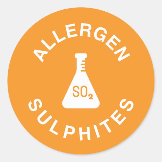 Sticker Rond Avertissement d'allergène Sulfites (Devant)