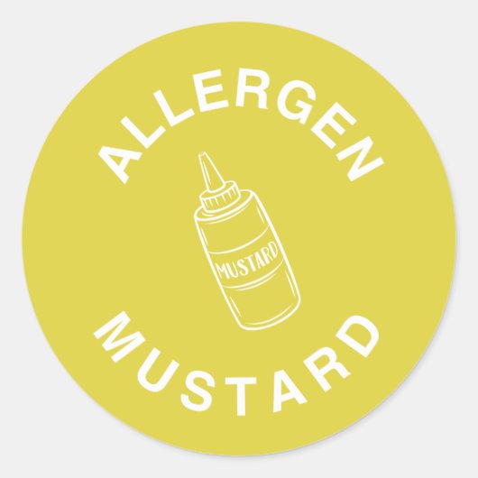 Sticker Rond Avertissement d'allergie alimentaire « Contient de (Devant)