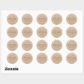 Sticker Rond Avertissement d'allergie de script Kraft minimalis (Feuille)