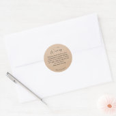 Sticker Rond Avertissement d'allergie de script Kraft minimalis (Enveloppe)