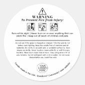 Sticker Rond Avertissement de bougie Icônes de sécurité Ajouter (Devant)