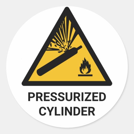 Sticker Rond Avertissement de cylindre sous pression, Canteur c (Devant)