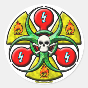 Sticker Rond Avertissement de danger extrême