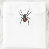Sticker Rond Avertissement de la veuve : Spider de veuve noire (Sac)