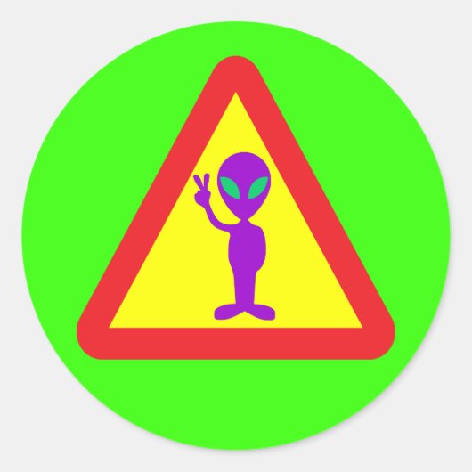 Sticker Rond Avertissement de l'Alien (Devant)