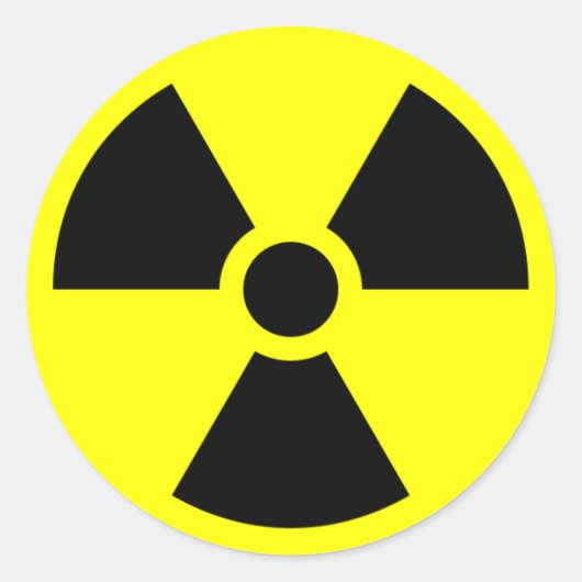 STICKER ROND AVERTISSEMENT DE RADIATION (Devant)