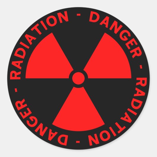 Sticker Rond Avertissement de radiation (Devant)