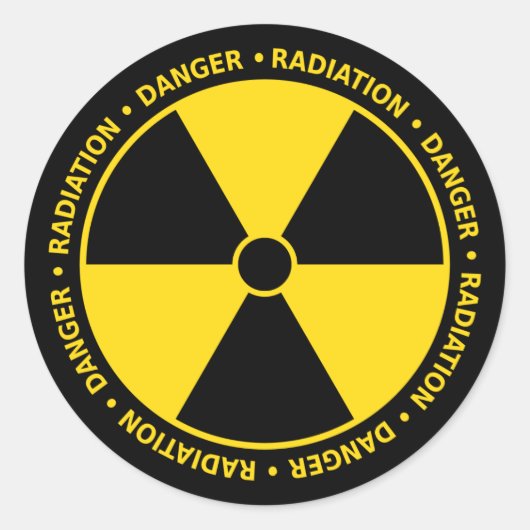 Sticker Rond Avertissement de radiation (Devant)