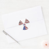 Sticker Rond Avertissement de radiation de l'Amérique (Enveloppe)