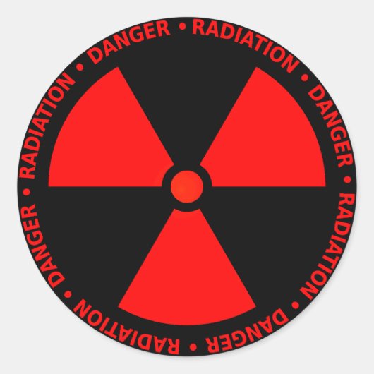 Sticker Rond Avertissement de rayonnement rouge (Devant)