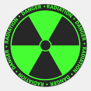 Sticker Rond Avertissement de rayonnement vert