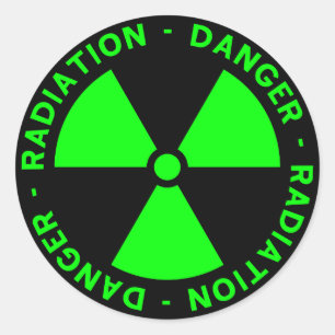 Sticker Rond Avertissement de rayonnement vert