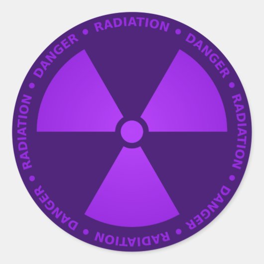 Sticker Rond Avertissement de rayonnement violet (Devant)