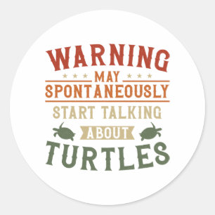 Sticker Rond Avertissement de tortue de mer mai