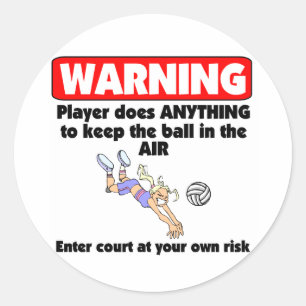 Sticker Rond Avertissement de VolleyChick
