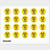 Sticker Rond Avertissement de zombie (Feuille)