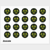 Sticker Rond Avertissement de zombie bibidanger (Feuille)